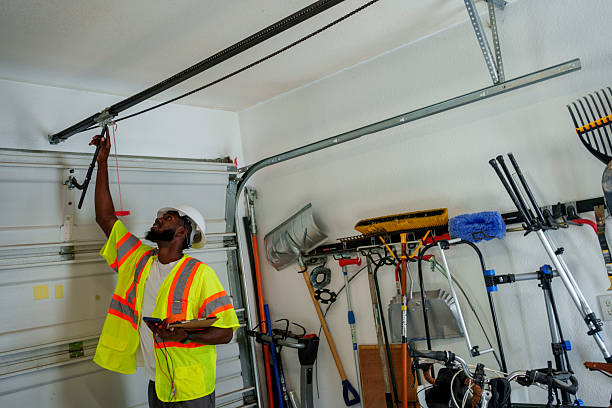 Professional Garage Door Panel Replacement technician working in Rice Lake, WI